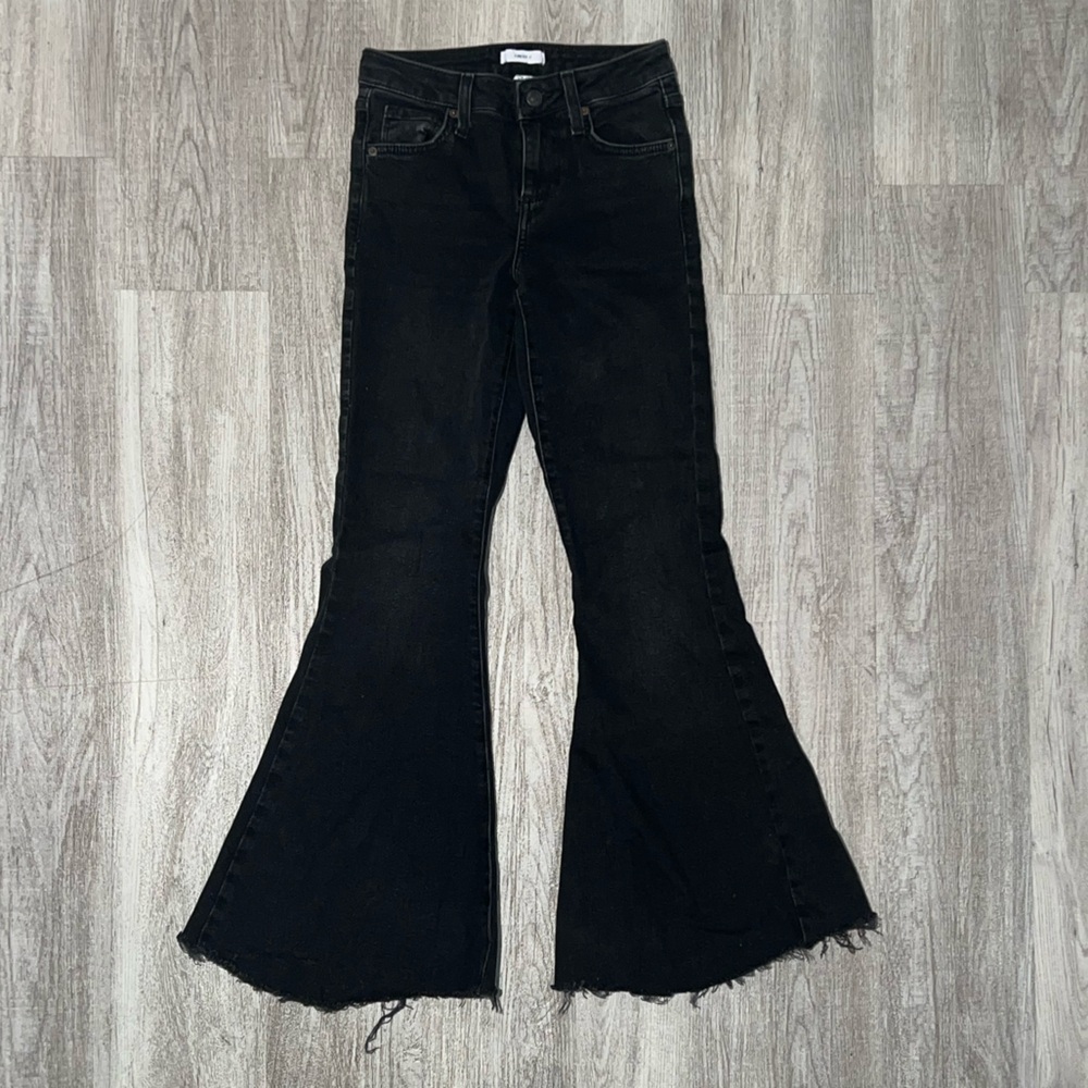 Forever 21 XS faded black bellbottom jeans - Picture 1 of 16